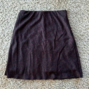 Urban Outfitters S-P Black and Red Flowered Lined Mini Skirt